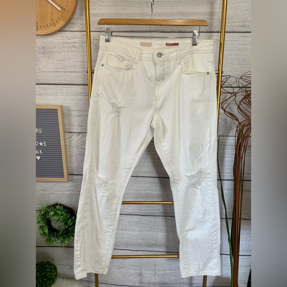 Anthropologie Pilcro The Slim Boyfriend Jeans In White Size 31 - Picture 3 of 8